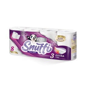 Papier toaletowy SNUFFI Profi trzywarstwowy 250 listków (8 rolek) 
